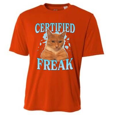 Certified Freak Eat Cement Cursed Cat Cooling Performance Crew T-Shirt