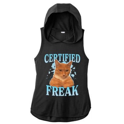 Certified Freak Eat Cement Cursed Cat Ladies PosiCharge Tri-Blend Wicking Draft Hoodie Tank