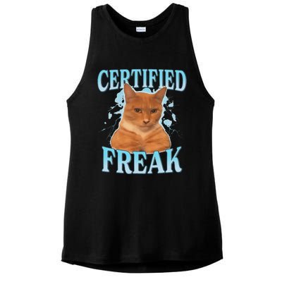 Certified Freak Eat Cement Cursed Cat Ladies PosiCharge Tri-Blend Wicking Tank