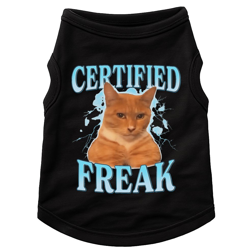 Certified Freak Eat Cement Cursed Cat Doggie Tank