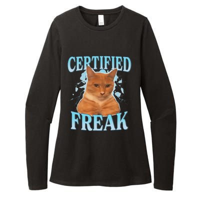 Certified Freak Eat Cement Cursed Cat Womens CVC Long Sleeve Shirt