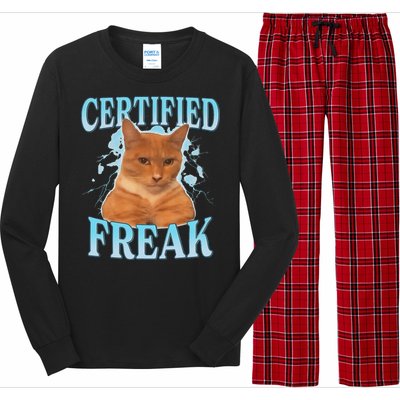 Certified Freak Eat Cement Cursed Cat Long Sleeve Pajama Set