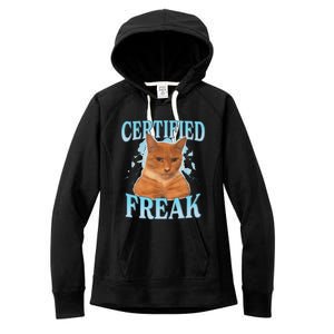 Certified Freak Eat Cement Cursed Cat Women's Fleece Hoodie