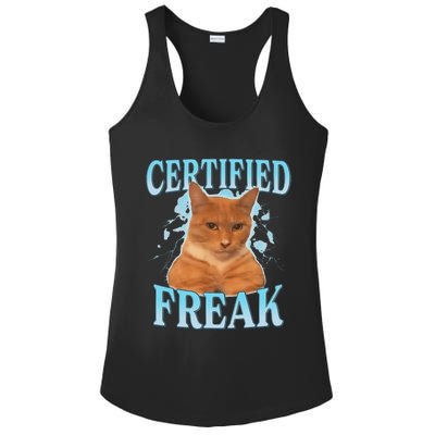 Certified Freak Eat Cement Cursed Cat Ladies PosiCharge Competitor Racerback Tank