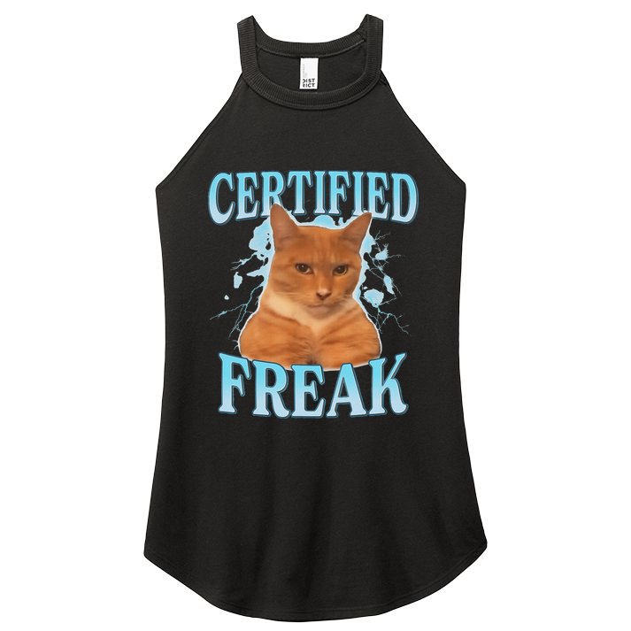 Certified Freak Eat Cement Cursed Cat Women's Perfect Tri Rocker Tank