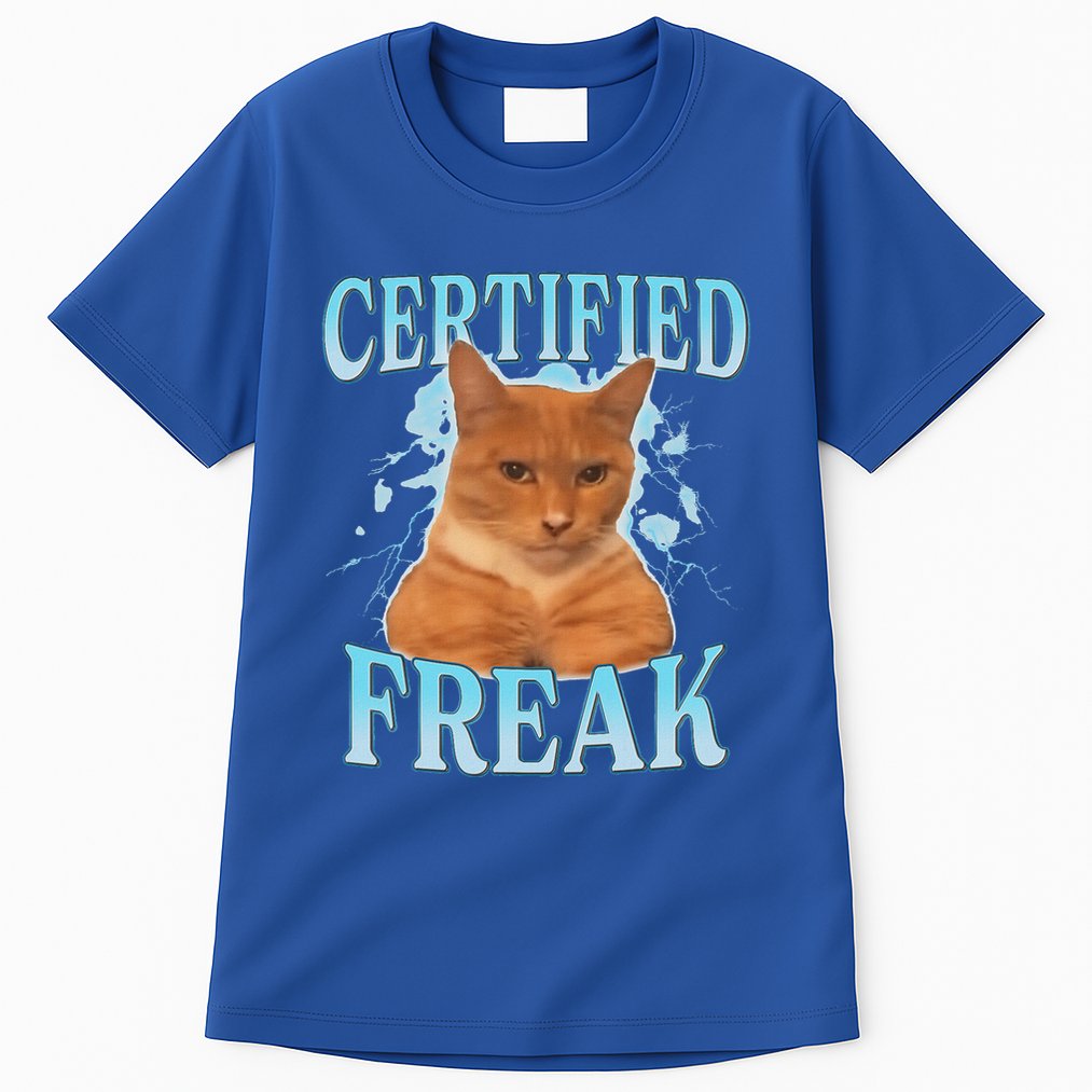 Certified Freak Eat Cement Cursed Cat Tall T-Shirt