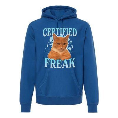 Certified Freak Eat Cement Cursed Cat Premium Hoodie