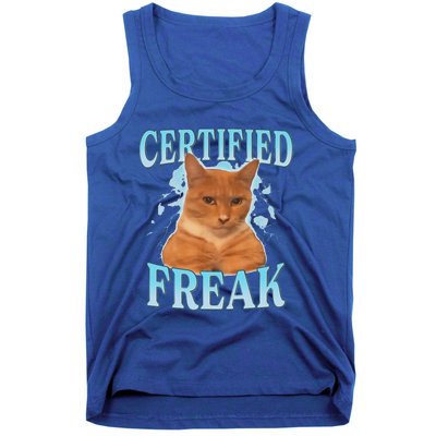 Certified Freak Eat Cement Cursed Cat Tank Top