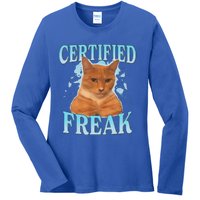 Certified Freak Eat Cement Cursed Cat Ladies Long Sleeve Shirt