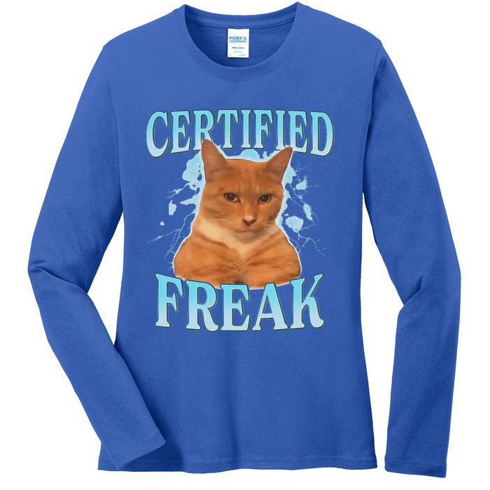 Certified Freak Eat Cement Cursed Cat Ladies Long Sleeve Shirt