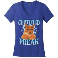 Certified Freak Eat Cement Cursed Cat Women's V-Neck T-Shirt