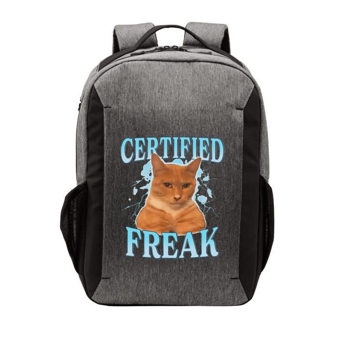 Certified Freak Eat Cement Cursed Cat Vector Backpack