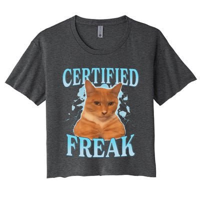 Certified Freak Eat Cement Cursed Cat Women's Crop Top Tee