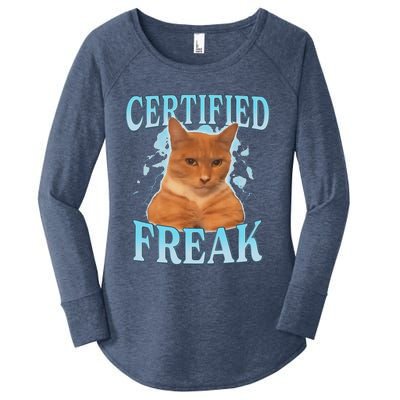 Certified Freak Eat Cement Cursed Cat Women's Perfect Tri Tunic Long Sleeve Shirt