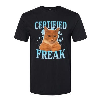 Certified Freak Eat Cement Cursed Cat Softstyle CVC T-Shirt