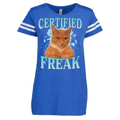 Certified Freak Eat Cement Cursed Cat Enza Ladies Jersey Football T-Shirt