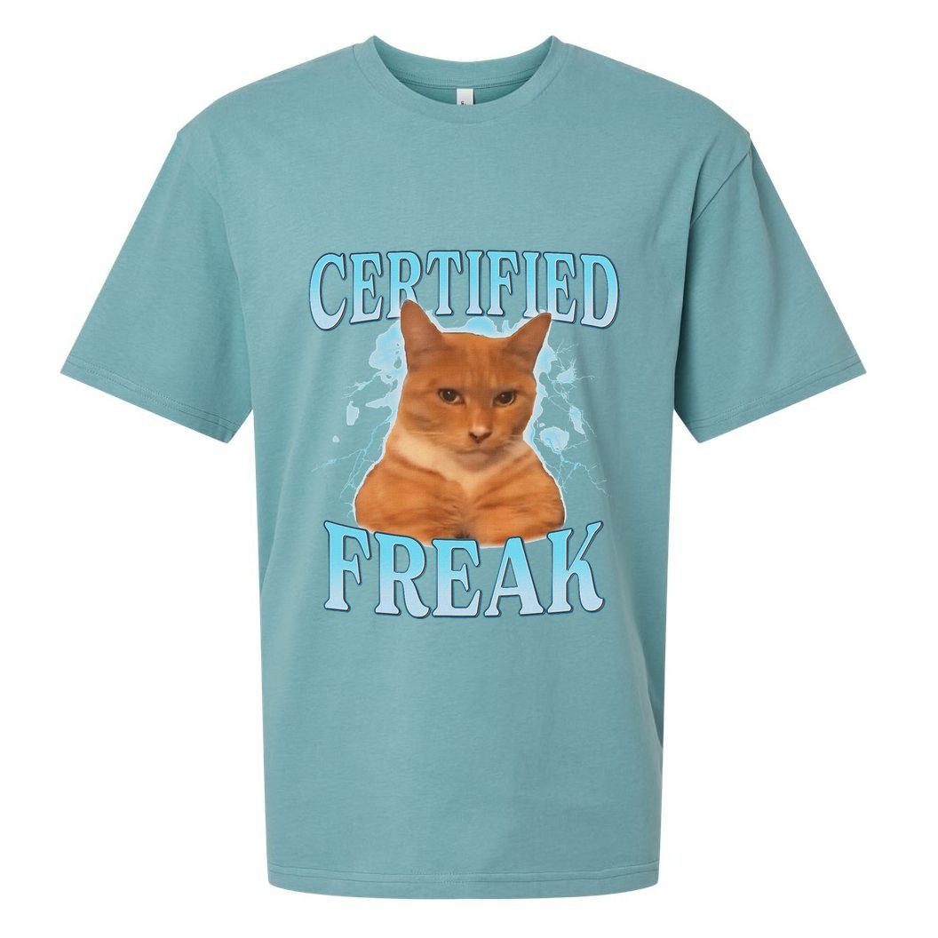 Certified Freak Eat Cement Cursed Cat Sueded Cloud Jersey T-Shirt