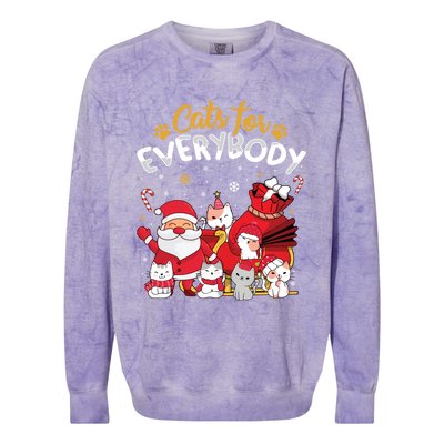 Cats For Everybody Cat Lover Ugly Christmas Sweater Pajama Gift Colorblast Crewneck Sweatshirt