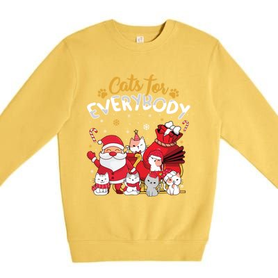 Cats For Everybody Cat Lover Ugly Christmas Sweater Pajama Gift Premium Crewneck Sweatshirt