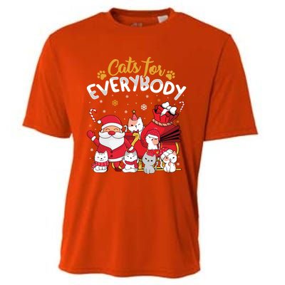 Cats For Everybody Cat Lover Ugly Christmas Sweater Pajama Gift Cooling Performance Crew T-Shirt