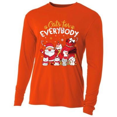 Cats For Everybody Cat Lover Ugly Christmas Sweater Pajama Gift Cooling Performance Long Sleeve Crew