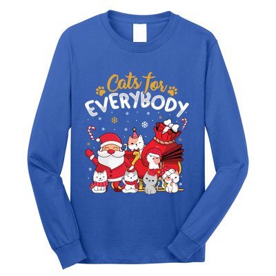 Cats For Everybody Cat Lover Ugly Christmas Sweater Pajama Gift Long Sleeve Shirt