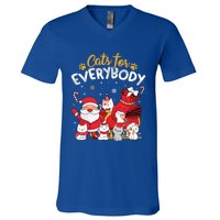 Cats For Everybody Cat Lover Ugly Christmas Sweater Pajama Gift V-Neck T-Shirt