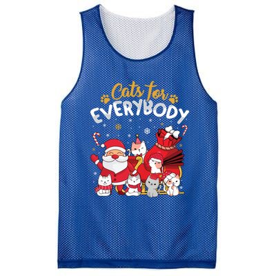 Cats For Everybody Cat Lover Ugly Christmas Sweater Pajama Gift Mesh Reversible Basketball Jersey Tank