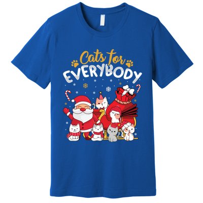 Cats For Everybody Cat Lover Ugly Christmas Sweater Pajama Gift Premium T-Shirt