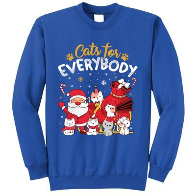 Cats For Everybody Cat Lover Ugly Christmas Sweater Pajama Gift Tall Sweatshirt