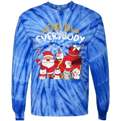 Cats For Everybody Cat Lover Ugly Christmas Sweater Pajama Gift Tie-Dye Long Sleeve Shirt