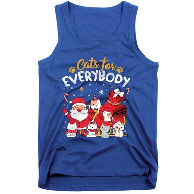 Cats For Everybody Cat Lover Ugly Christmas Sweater Pajama Gift Tank Top