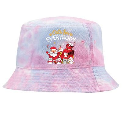 Cats For Everybody Cat Lover Ugly Christmas Sweater Pajama Gift Tie-Dyed Bucket Hat