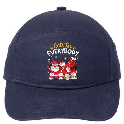 Cats For Everybody Cat Lover Ugly Christmas Sweater Pajama Gift 7-Panel Snapback Hat