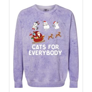 Cats For Everybody Festive Christmas Santa Xmas Funny Ugly  Colorblast Crewneck Sweatshirt