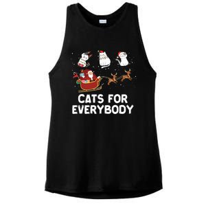 Cats For Everybody Festive Christmas Santa Xmas Funny Ugly  Ladies PosiCharge Tri-Blend Wicking Tank