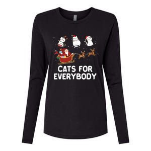 Cats For Everybody Festive Christmas Santa Xmas Funny Ugly  Womens Cotton Relaxed Long Sleeve T-Shirt