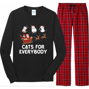 Cats For Everybody Festive Christmas Santa Xmas Funny Ugly  Long Sleeve Pajama Set