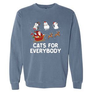 Cats For Everybody Festive Christmas Santa Xmas Funny Ugly  Garment-Dyed Sweatshirt