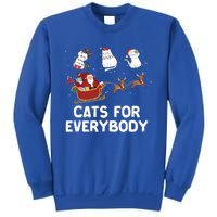 Cats For Everybody Festive Christmas Santa Xmas Funny Ugly  Sweatshirt