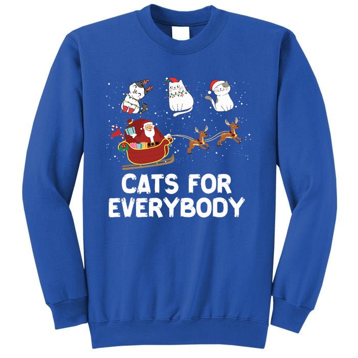 Cats For Everybody Festive Christmas Santa Xmas Funny Ugly  Sweatshirt