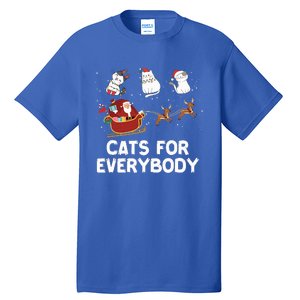 Cats For Everybody Festive Christmas Santa Xmas Funny Ugly  Tall T-Shirt