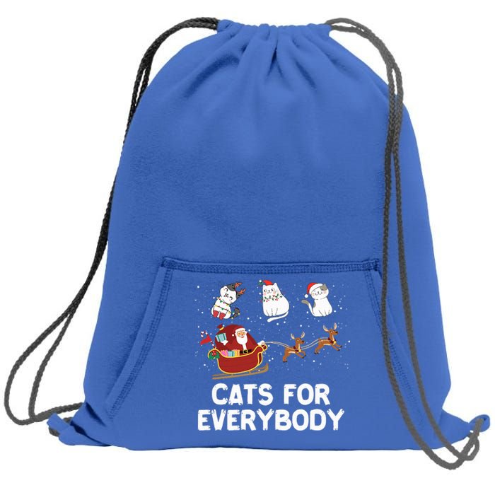 Cats For Everybody Festive Christmas Santa Xmas Funny Ugly  Sweatshirt Cinch Pack Bag