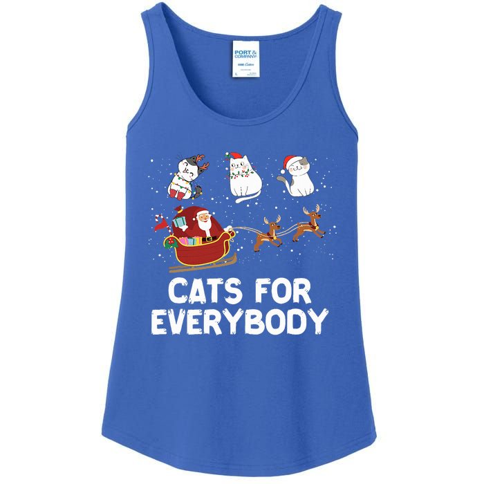 Cats For Everybody Festive Christmas Santa Xmas Funny Ugly  Ladies Essential Tank