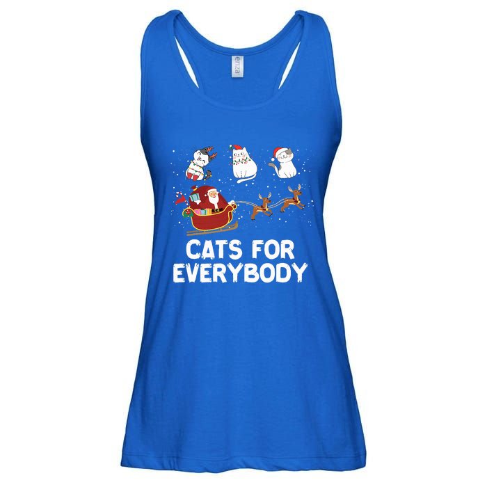 Cats For Everybody Festive Christmas Santa Xmas Funny Ugly  Ladies Essential Flowy Tank