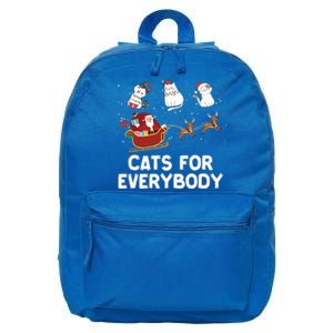 Cats For Everybody Festive Christmas Santa Xmas Funny Ugly  16 in Basic Backpack