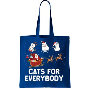 Cats For Everybody Festive Christmas Santa Xmas Funny Ugly  Tote Bag