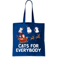 Cats For Everybody Festive Christmas Santa Xmas Funny Ugly  Tote Bag