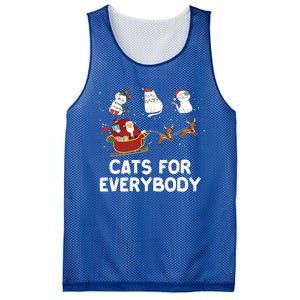 Cats For Everybody Festive Christmas Santa Xmas Funny Ugly  Mesh Reversible Basketball Jersey Tank