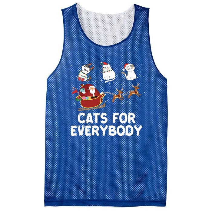 Cats For Everybody Festive Christmas Santa Xmas Funny Ugly  Mesh Reversible Basketball Jersey Tank